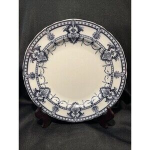 VINTAGE W.A. ADDERLEY & CO. ENGLAND MALTA FLOW BLUE 9” DINNER PLATE REPLACEMENT